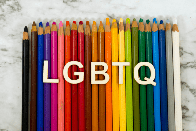 Coloring pencil with LGBTQ text