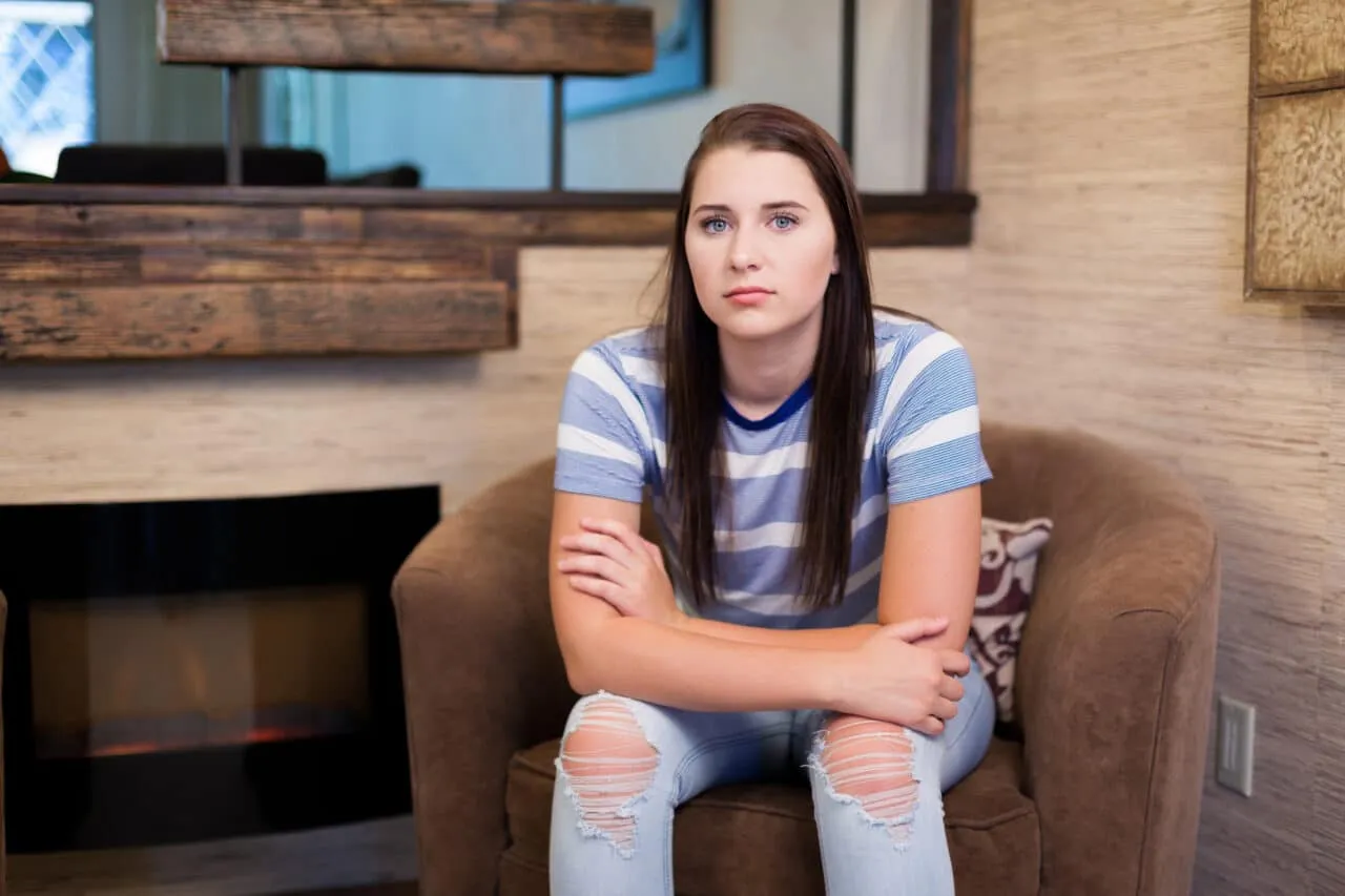 Teenaged female in crisis and emotional responses