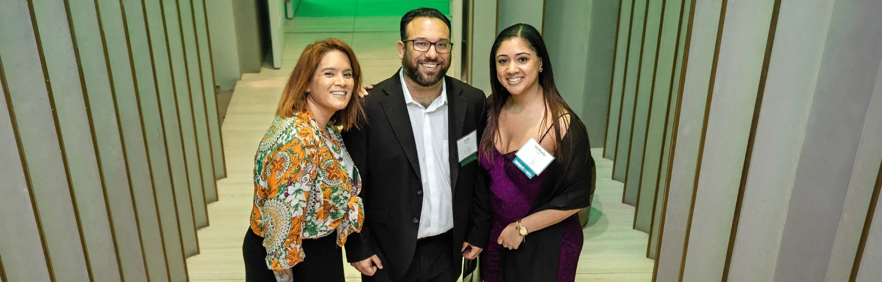 Rachel Shifaraw Keith Sciarillo and Michaela Battle smiling pose at 25th Anniversary C.A.S.E. Gala