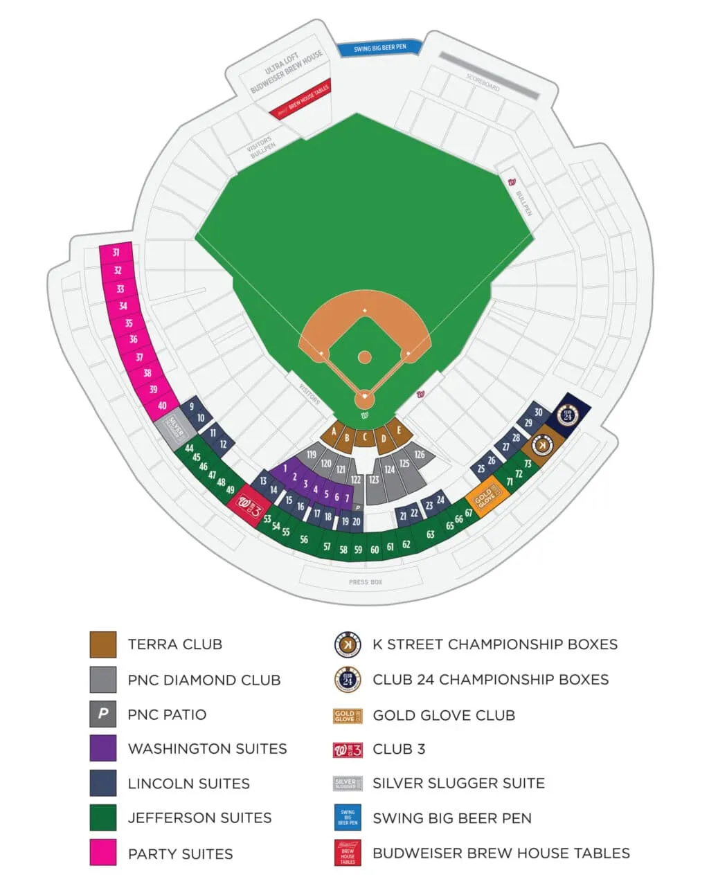 Washington Nationals Seat Map