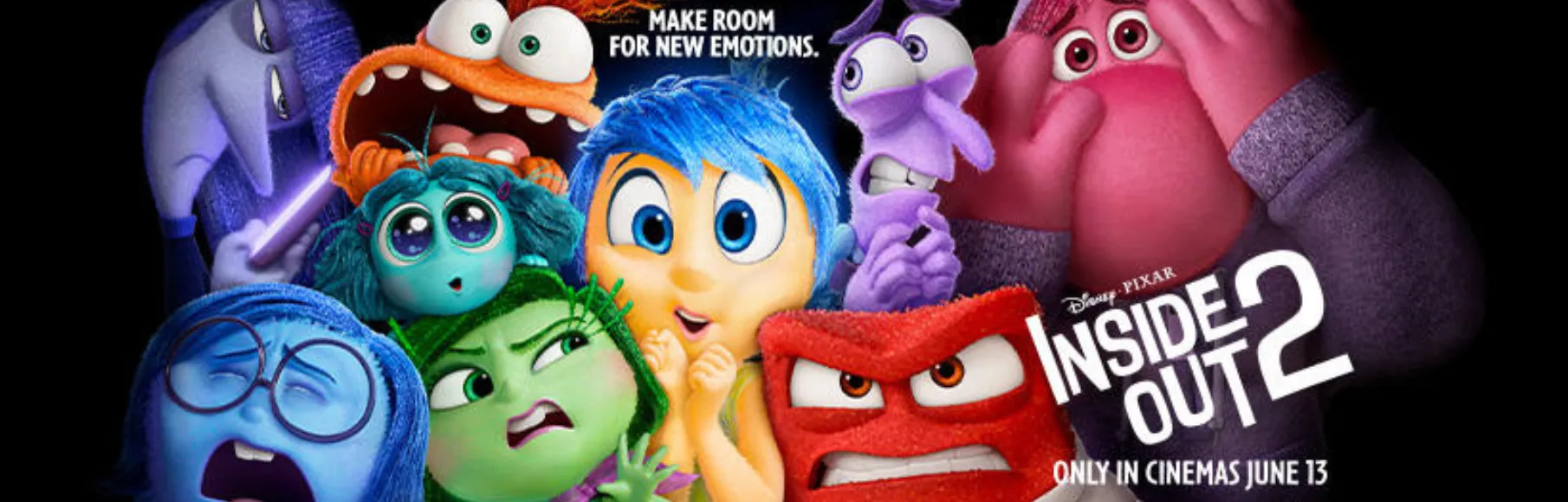 Inside Out 2 Movie featuring all emotion characters