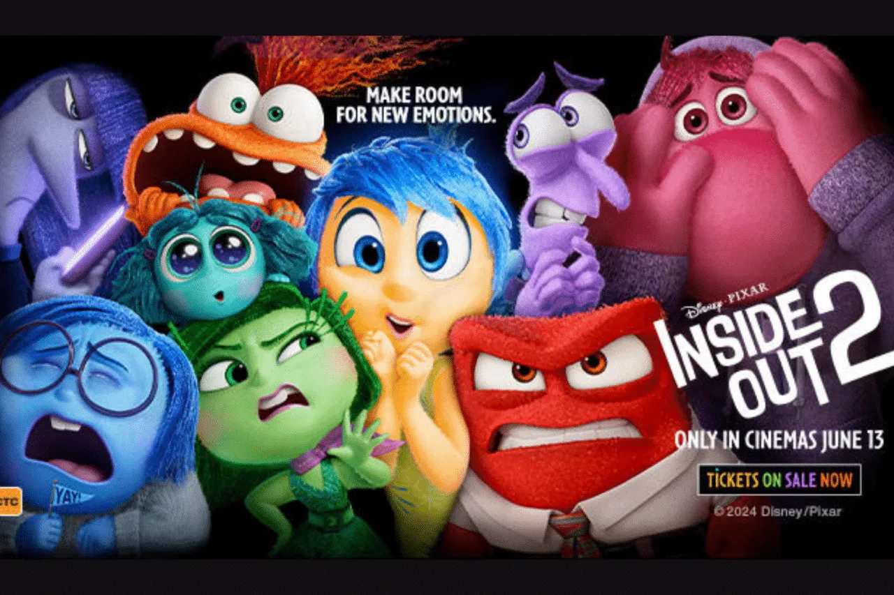 Inside Out 2 Movie Cover featuring all emotion characters