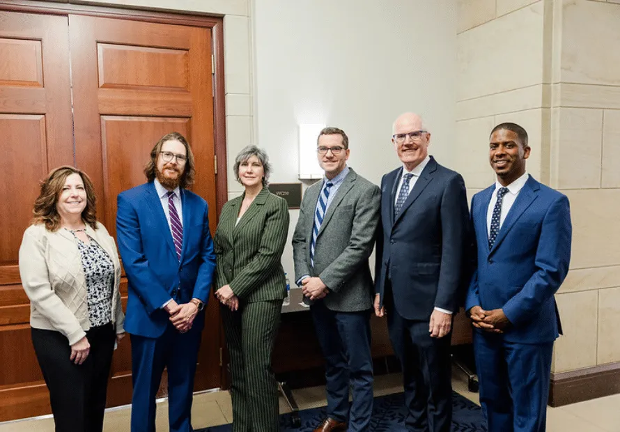 Kristi Craig (Senior Director of Public Policy, Casey Family Programs), Zach Laris (Founder & Executive Director, Bolder Horizon), Dawn Wilson (Director of C.A.S.E. Training Institute), Ryan Hanlon (President & CEO, NCFA), Philip Goldman (Founder & CEO, Maestral International), Sixto Cancel (Founder & CEO, Think of Us) at 2025 Congressional Forum
