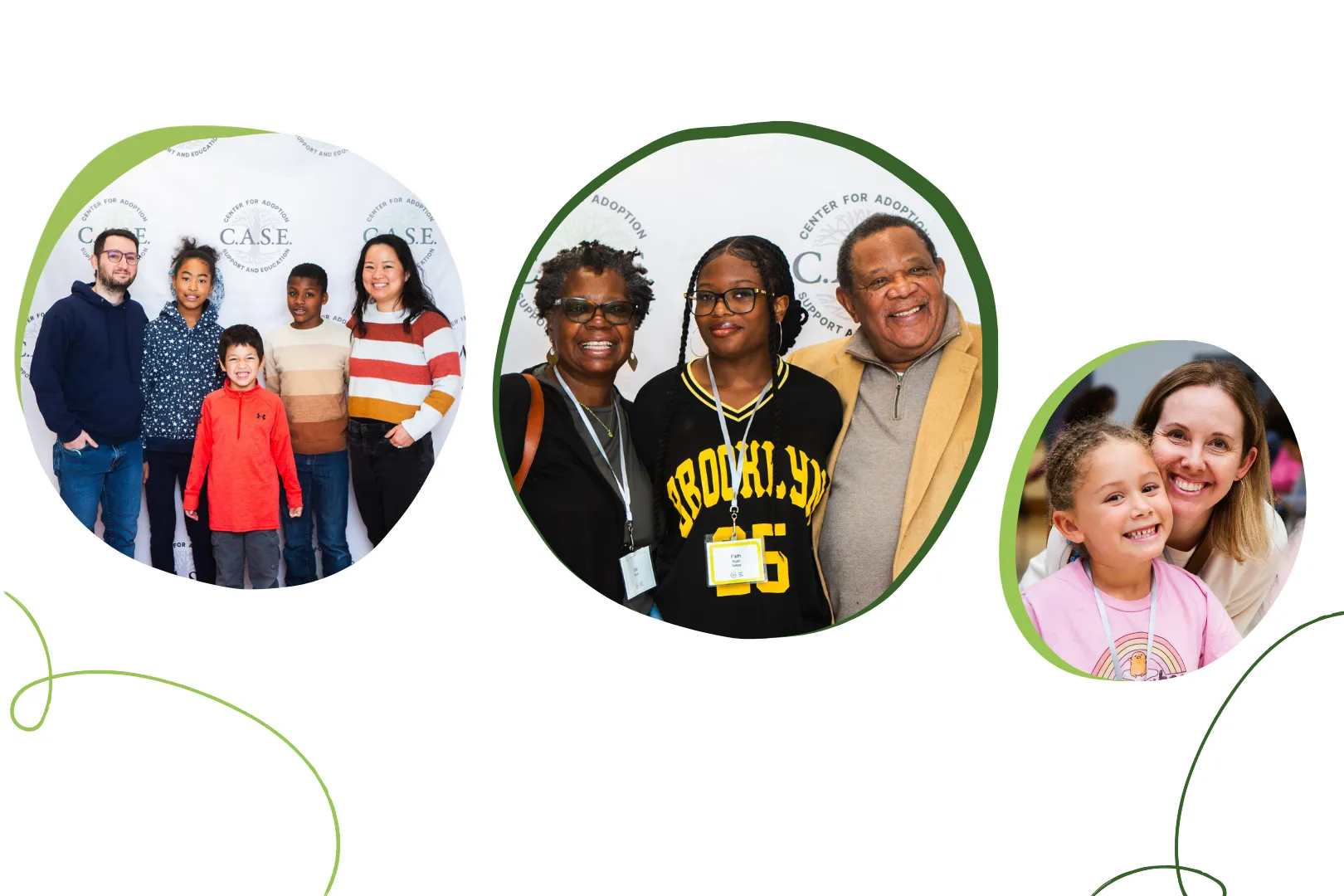 Multiple families posing and smiling