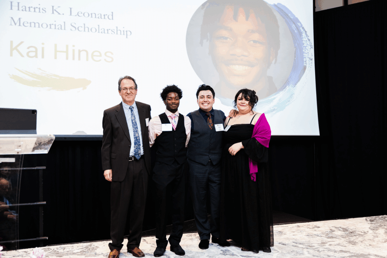 Harris K. Leonard Memorial Scholarship Recipient with the Leonard Family