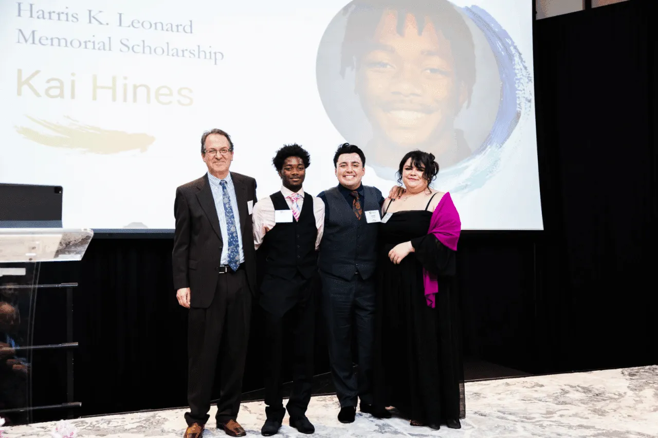 Harris K. Leonard Memorial Scholarship Recipient with the Leonard Family